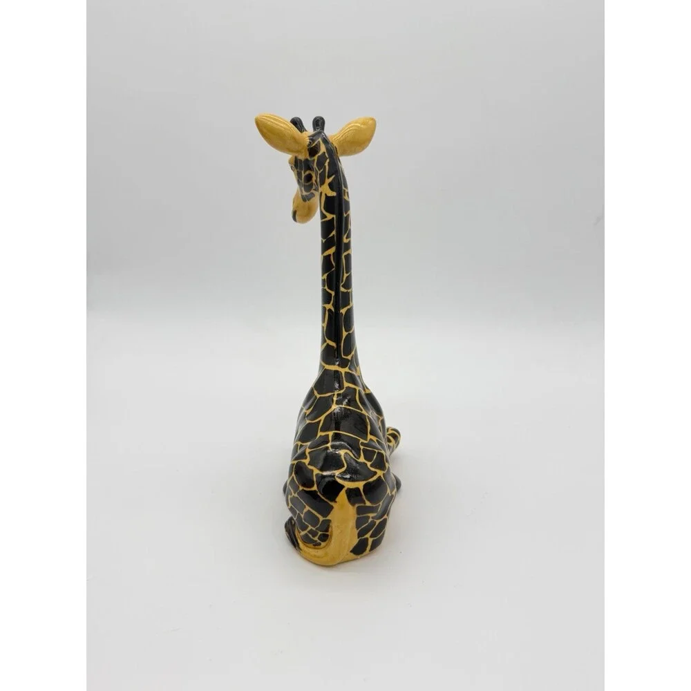 Studio Art Pottery Ceramic Giraffe Painted 10” Sculpture Signed Vintage Rare